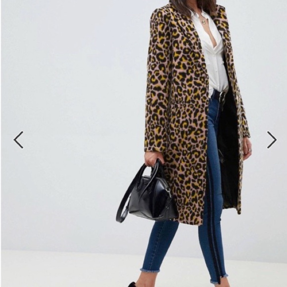 NWT ASOS leopard print coat size 8
